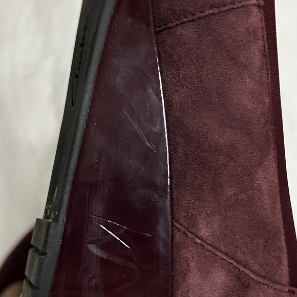 Clarks Women's 6.5 Wide Plum Purple Suede Like Pump Wedding Event Holiday Shoea - Picture 5 of 12